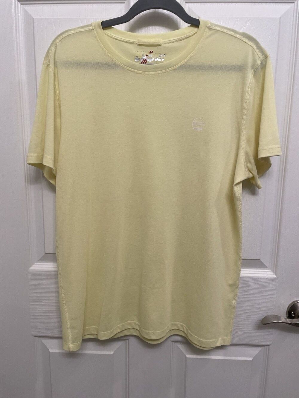 Marine Layer Sport Shirt Mens Medium Yellow Short Sleeve Performance Crew